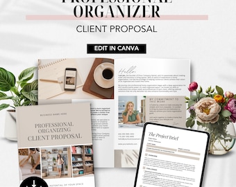 Professional Organizer Client Proposal Template, Canva Editable (Digital Download)
