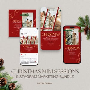 Christmas Mini Session Instagram Template, Holiday Marketing (Canva)