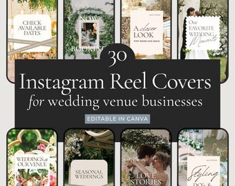 Wedding Venue Instagram Reel Covers, Luxury Branding Canva Templates