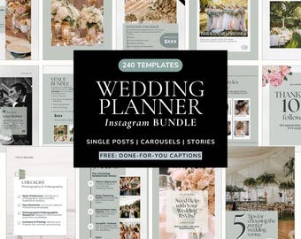 Wedding Planner Instagram Templates: Social Media Bundle (Canva)