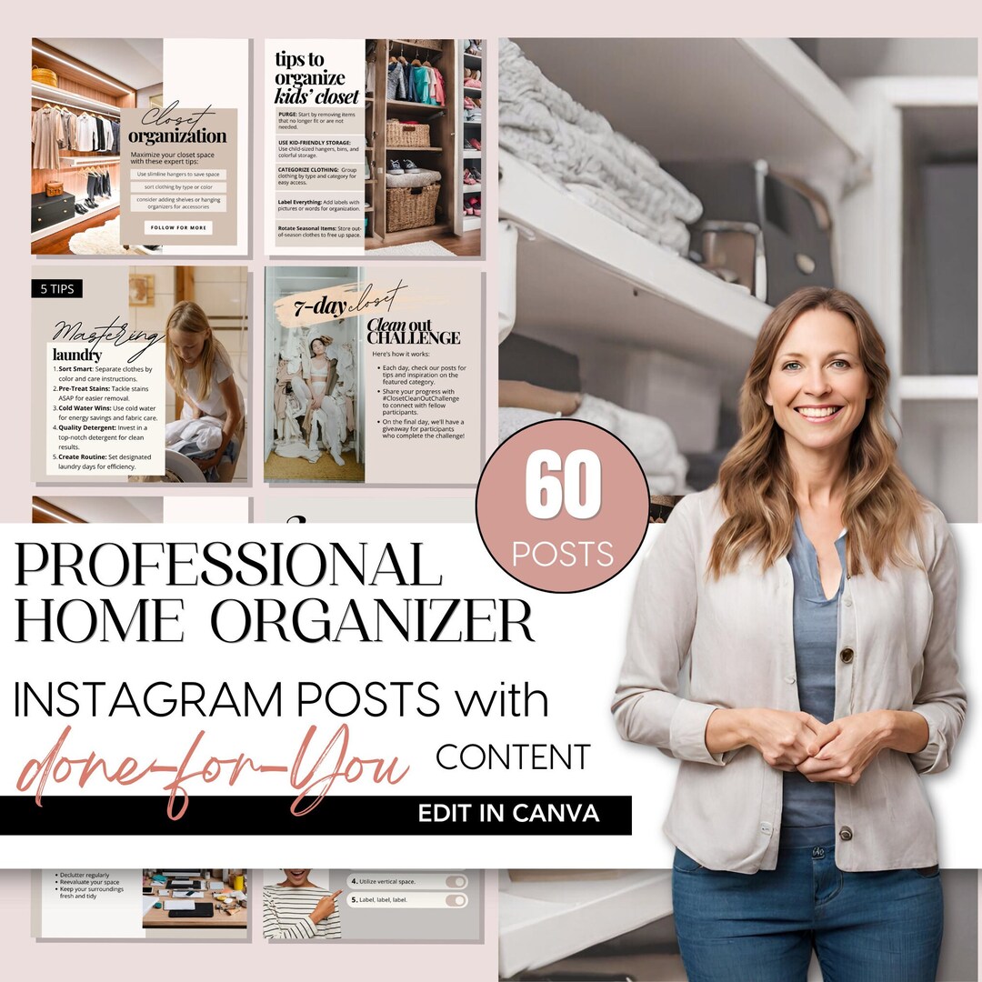 Home Organizer Instagram Post, Home Organization Instagram Templates