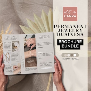 Broszura o stałej biżuterii, Szablony marketingowe Canva, Broszury o stałej biżuterii - Wydarzenie typu pop-up, Wydarzenie ślubne, Pokaz produktów