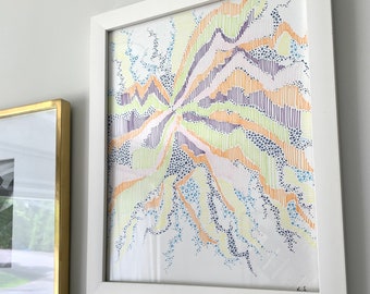 Marker #5 - Original Abstract Artwork, wall decor illustration