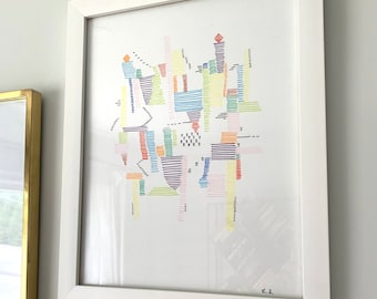 Marker #3 - Original NYC Abstract Art, Wall Decor of New York City