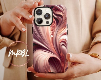 iPhone 15 Rose Gold iPhone Case Ornamental 3D Illusion - made by MRBL - Tough iPhone 14 13 12 11 pro max case X XS XR 8 phone case