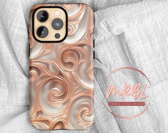 Rose Gold & Marble 3D Illusion - made by MRBL - Tough iPhone 14 13 12 11 Pro Max Case X Xs Xr 8 7 6 Phone Case