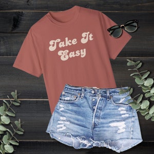 Take it Easy Shirt, Retro Mental Health Shirt, Anxiety Shirt, Hippie Take it Easy Shirt, Vintage Take it Easy Shirt, Boho Summer Shirt