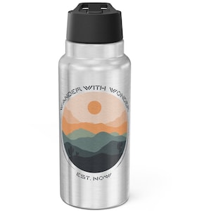 Wander with Wonder Gator Tumbler, 32oz, Stainless Steel Insulated Tumbler, Travel Tumbler with Lid and Straw, Large Metal Water Bottle