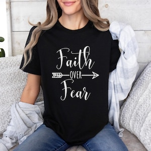 Faith over Fear Shirt, Christian Shirt, Boho Faith Over Fear Shirt, Faith Shirt, Boho Christian Shirt, Cute Religious Shirt, Christian Tee
