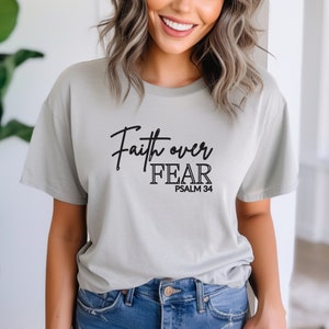 Faith over Fear Shirt, Christian Shirt, Boho Faith Over Fear Shirt, Faith Shirt, Boho Christian Shirt, Cute Religious Shirt, Christian Tee