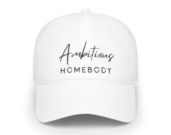 Boné de beisebol de perfil baixo, ambicioso, caseiro, chapéu de beisebol engraçado para ansiedade, presente introvertido humorístico, boné de beisebol feminino bonito, chapéu de personalidade