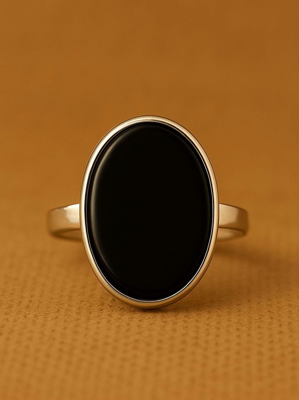 Elegant Black Onyx Ring * Handmade Silver Jewelry * Classic Oval Statement Ring * Gift for her