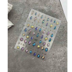 Nail Stickers, Nail Decals, Nail Decoration, DIY Nail, Self-adhesive Nail Sticker, 3D Gold Frames.