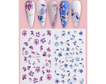 5D Flower Nail Decals, Nail Art Decoration, Blossom Nail Stickers, Flower Nail Art, DIY Nails, Nail Art Supplies, Summer Nails, Trendy Nails