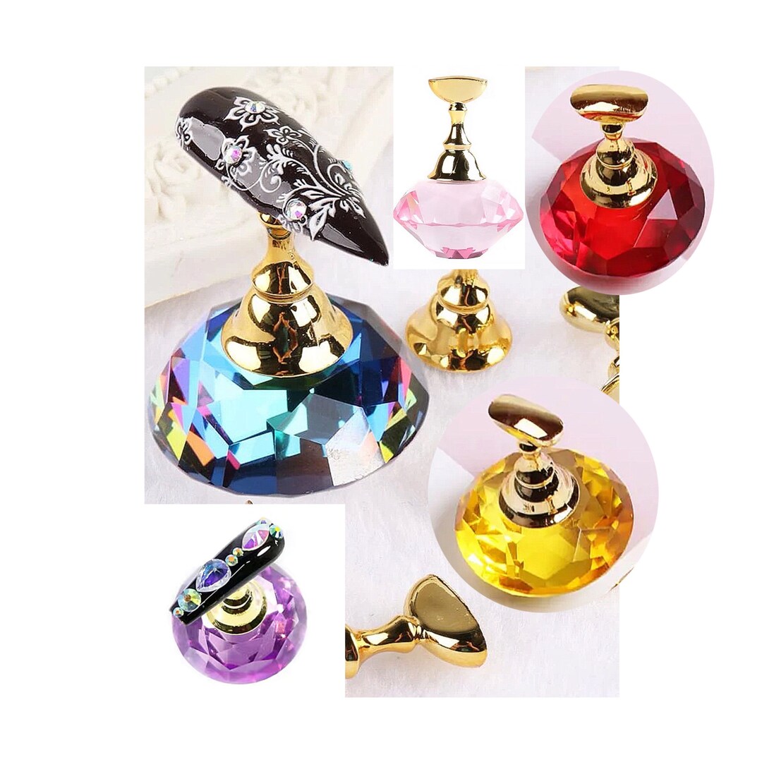 5 Pcs False Nail Display Stand Holder Set, Crystal Nail Showing Self