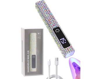 Mini Uv Nail Lamp, Handheld Nail Uv Lamp, Portable Uv Gel Lamp, Rechargeable Nail Dryer with Screen, 20-60 Fast Curing, Lamp for Gel Nail.