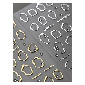 3D Gold Frame Nail Art Stickers, Frame Nail Decals, Nail Decals with Rhistones, Nail Decals Art, Nails Decoration, DIY Nails, Nail supplies.