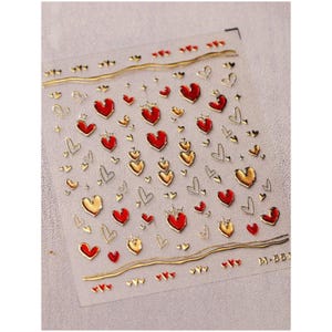 3D Heart Nail Art Stickers, Nail Decals Self-Adhesive, Nail Stickers, Heart Nail Stickers, Nail Decoration, Valentines Nail Stickers, DIY.