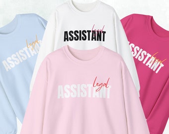 Rechtsbeistand Crewneck Sweatshirt - Professionelle Kanzlei Kleidung, Kanzlei Geschenk - Pink Blau Weiß