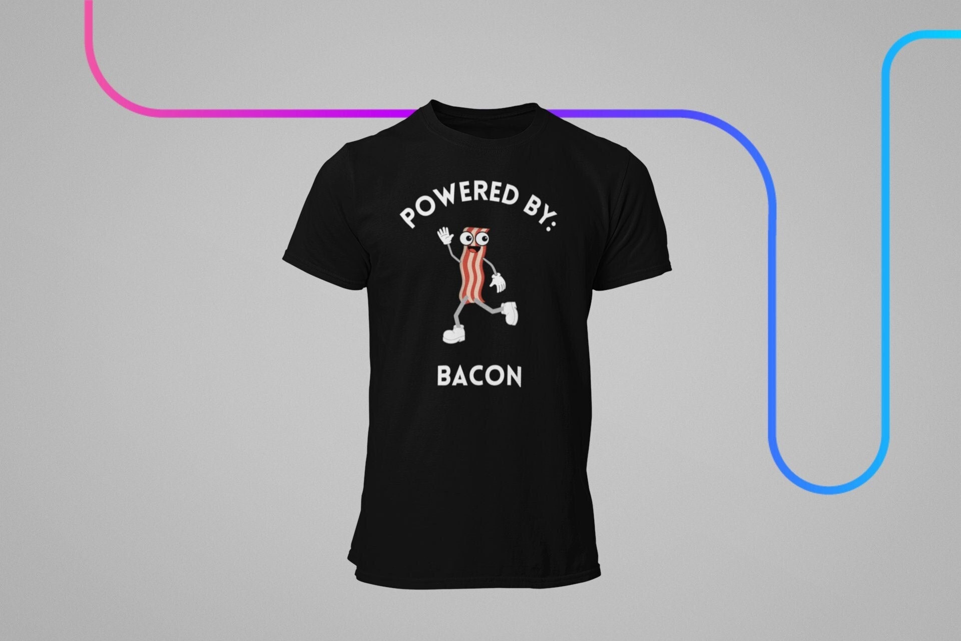 Powered by Bacon Running T shirt Etsy