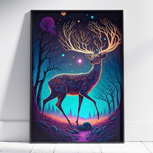 Printable Digital Art, Psychedelic Home Decor, Colorful Poster Office Decor, Instant Download, Trendy Wall Art, Trippy Wall Decor