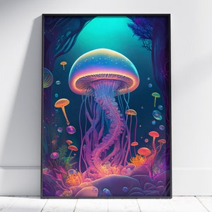 AI Printable Wall Art, Psychedelic Digital Art, Colorful Home Decor, Downloadable Prints, Bedroom Decor, Living Room Wall Art, Room Decor