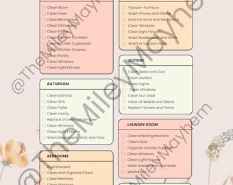 Frühjahrsputz Checklist-Pink