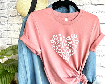 Leopard print Herz T-Shirt