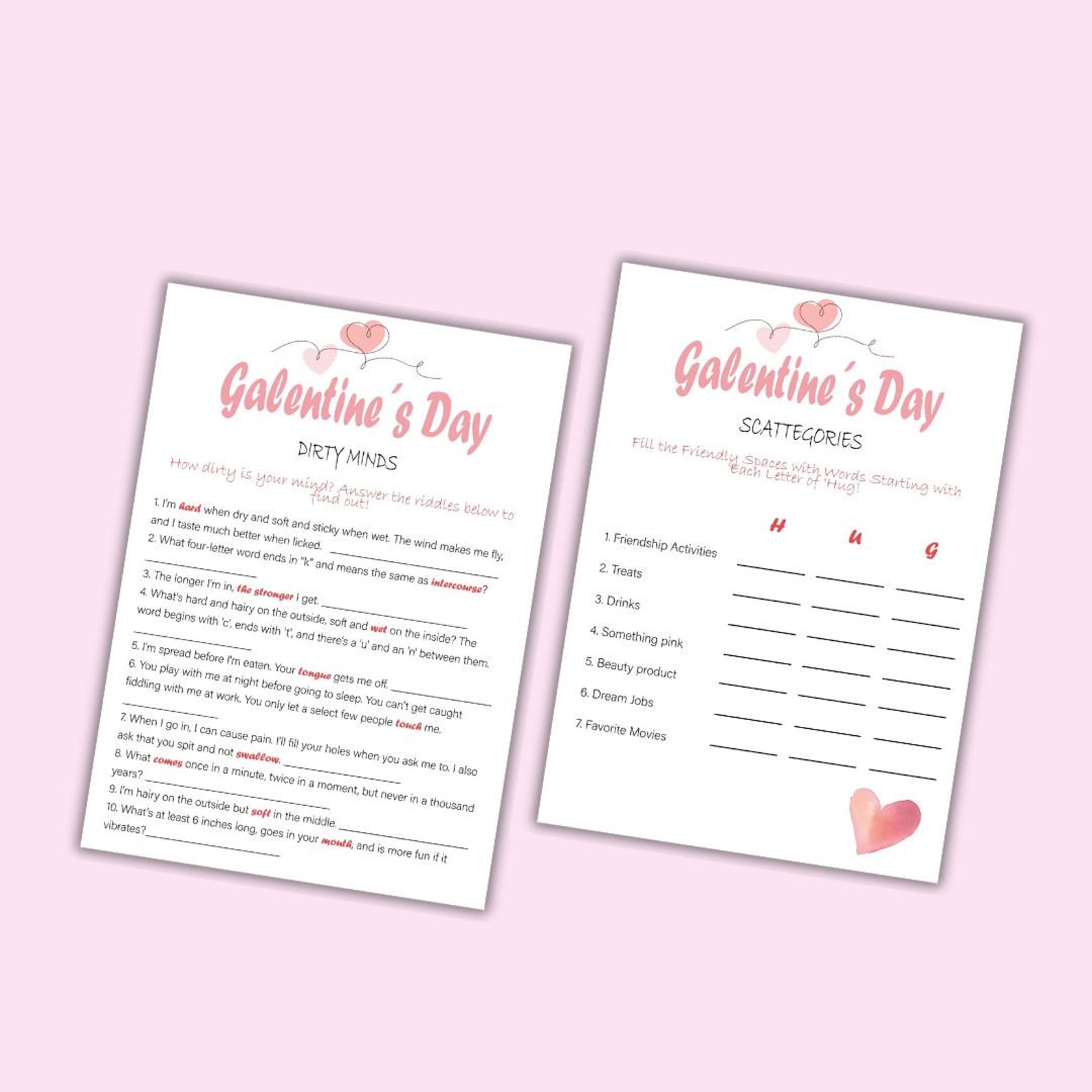 Galentines Day Games Printable Party Bundle Adult Galentine's Day Game ...