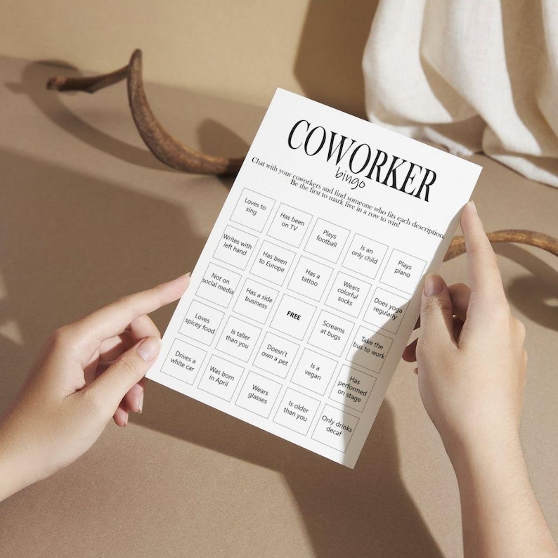 Coworker Bingo Printable – Fun Office Party Game for Work Events, HR ...