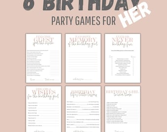 Jogos para festa de aniversário feminina, jogos de comemoração (para imprimir)