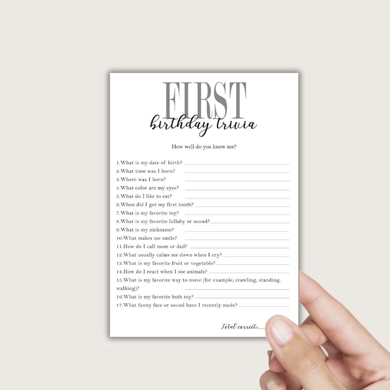 Printable Games for First Birthday Party, 1st Birthday Party Games ...