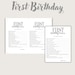 Printable Games for First Birthday Party, 1st Birthday Party Games ...