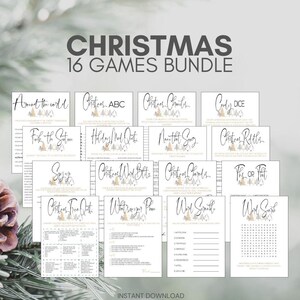16 Christmas Games Bundle, Family Christmas Game, Christmas Party Games, School Christmas Games, Christmas Printables, Christmas Games Kids