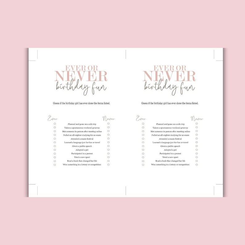 Birthday Games for Her Printable Modern Birthday Party Games for Women Birthday Games for Her Printable Modern Birthday Party Games for Women