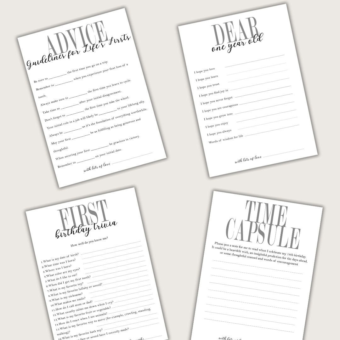 Printable Games for First Birthday Party, 1st Birthday Party Games ...