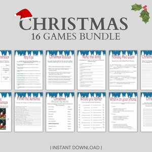 Christmas Games Bundle, Family Christmas Game, Printable Christmas Games, Christmas Party Games, Office Games, School Christmas, Download