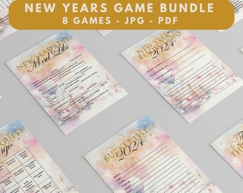 Silvester Game Bundle, Familienaktivität Printables (Instant Download)