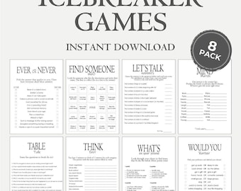 Printable Icebreaker Games – 8-Pack Party Activities (Digital Download)
