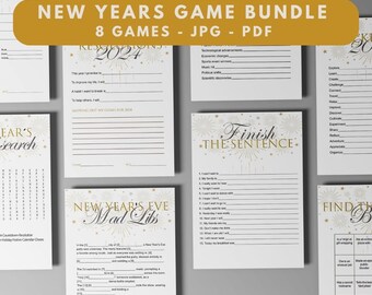 Silvester Game Bundle, Familienaktivität Printables (Instant Download)