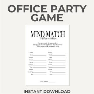 Mind Match Office Party Game: Team Building Icebreaker (Printable PDF & JPG)