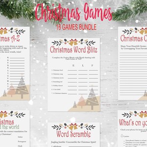 Christmas Games Bundle, Family Christmas Game, Printable Christmas Games, Christmas Party Games, Office Games, School Christmas, Download