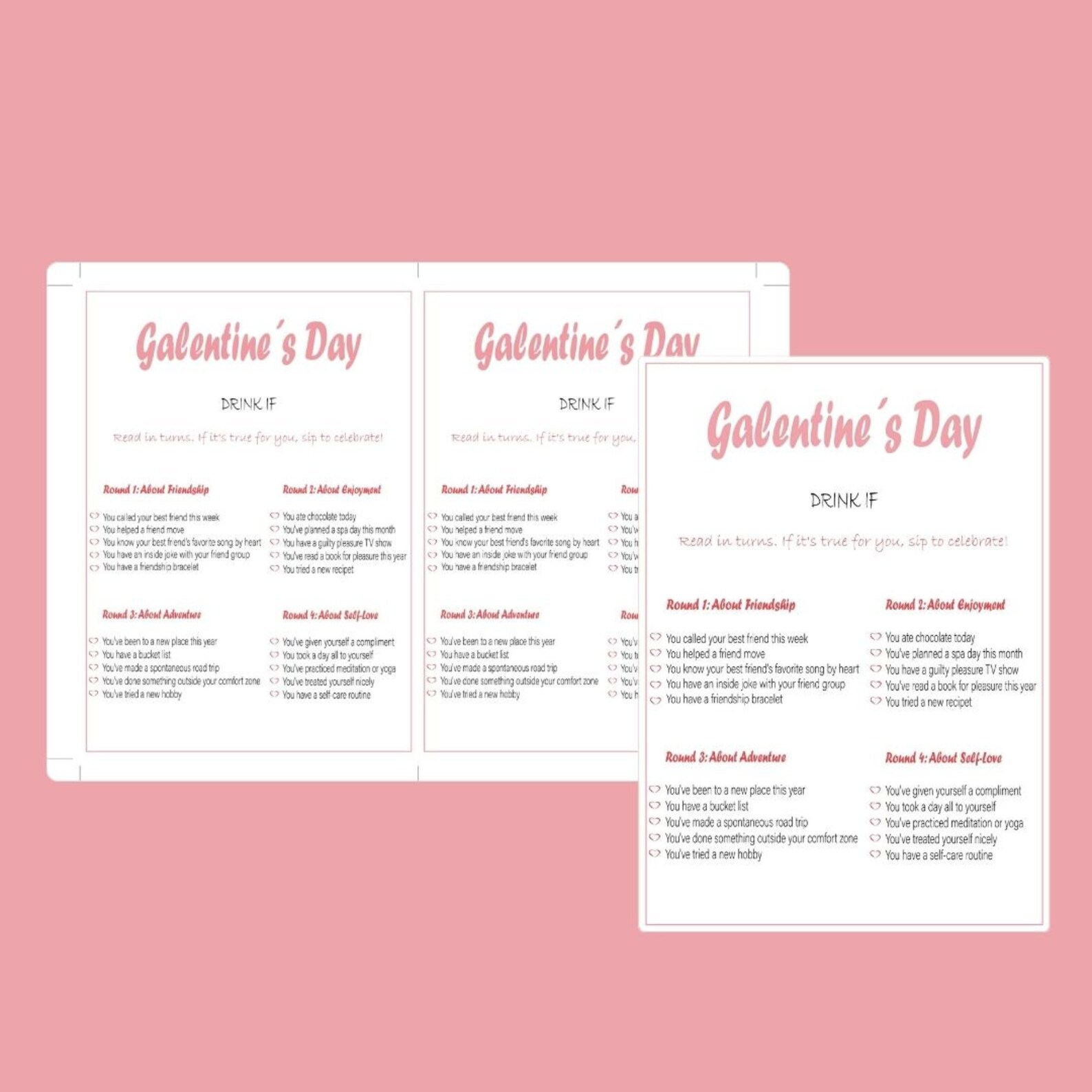 Galentines Day Games Printable Ladies Night Galentine Day Party Bundle ...