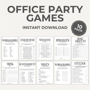 Team Games for Work Events, Staff Meeting Fun, Office Party Games Printable, Coworker Bonding Activities, Budget-Friendly Work Party Ideas