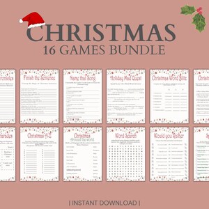 Christmas Games Bundle, Family Christmas Game, Printable Christmas Games, Christmas Party Games, Office Games, School Christmas, Download