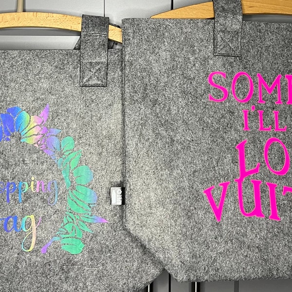 Filz Shopper // Someday // Shopping Bag // Grau // Weihnachten // Geschenk // Shopping // Tragetasche // Geburtstag // Neonpink //