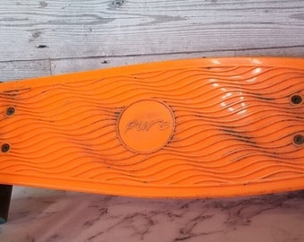 Pure Penny Board In Orange With Green Wheels