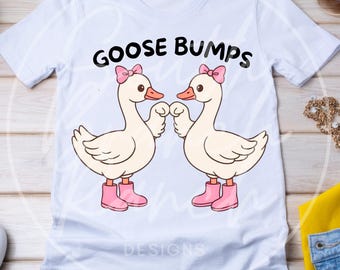 Goose PNG, Silly Goose PNG, girlie goose png, bow goose png, goose bumps shirt design, goose bumps png, goose bumps sticker design