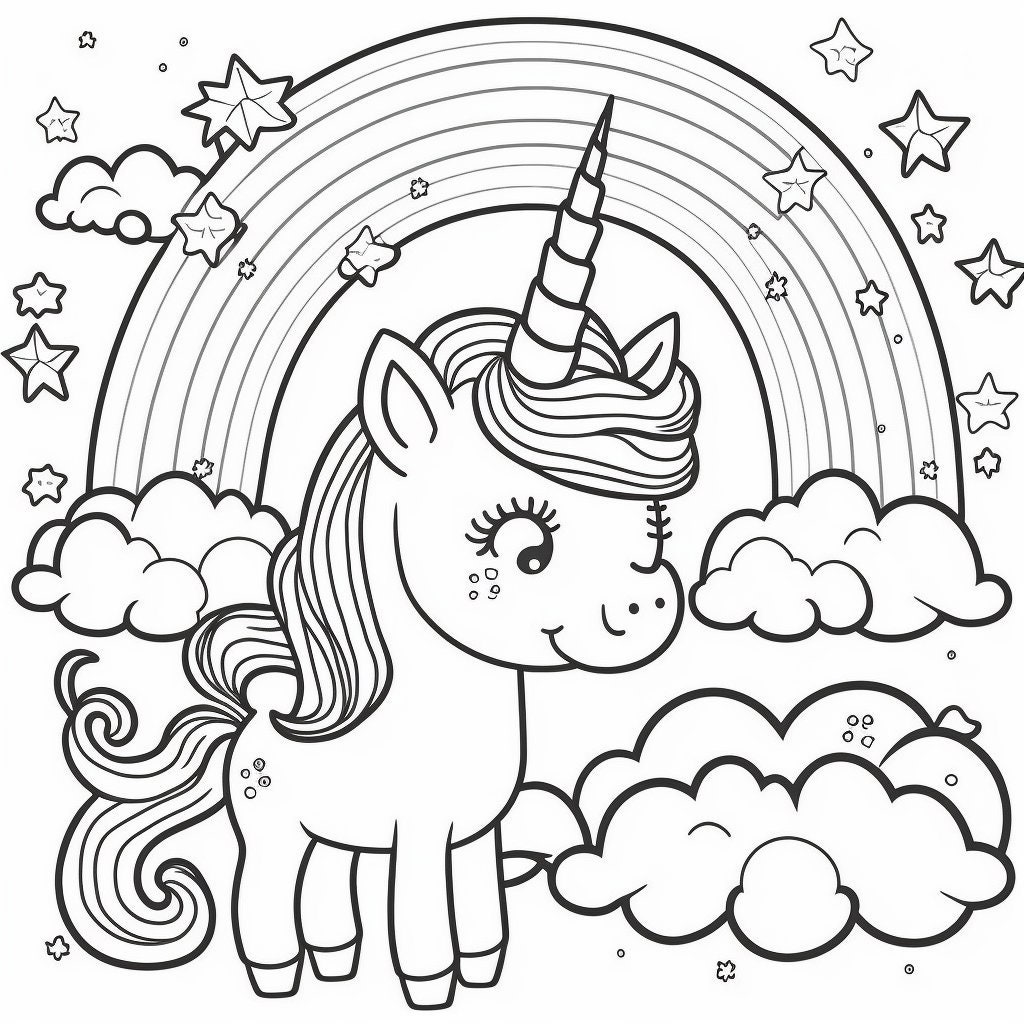 38 Unicorn Coloring Pages for Kids Coloring Pages Unicorn - Etsy
