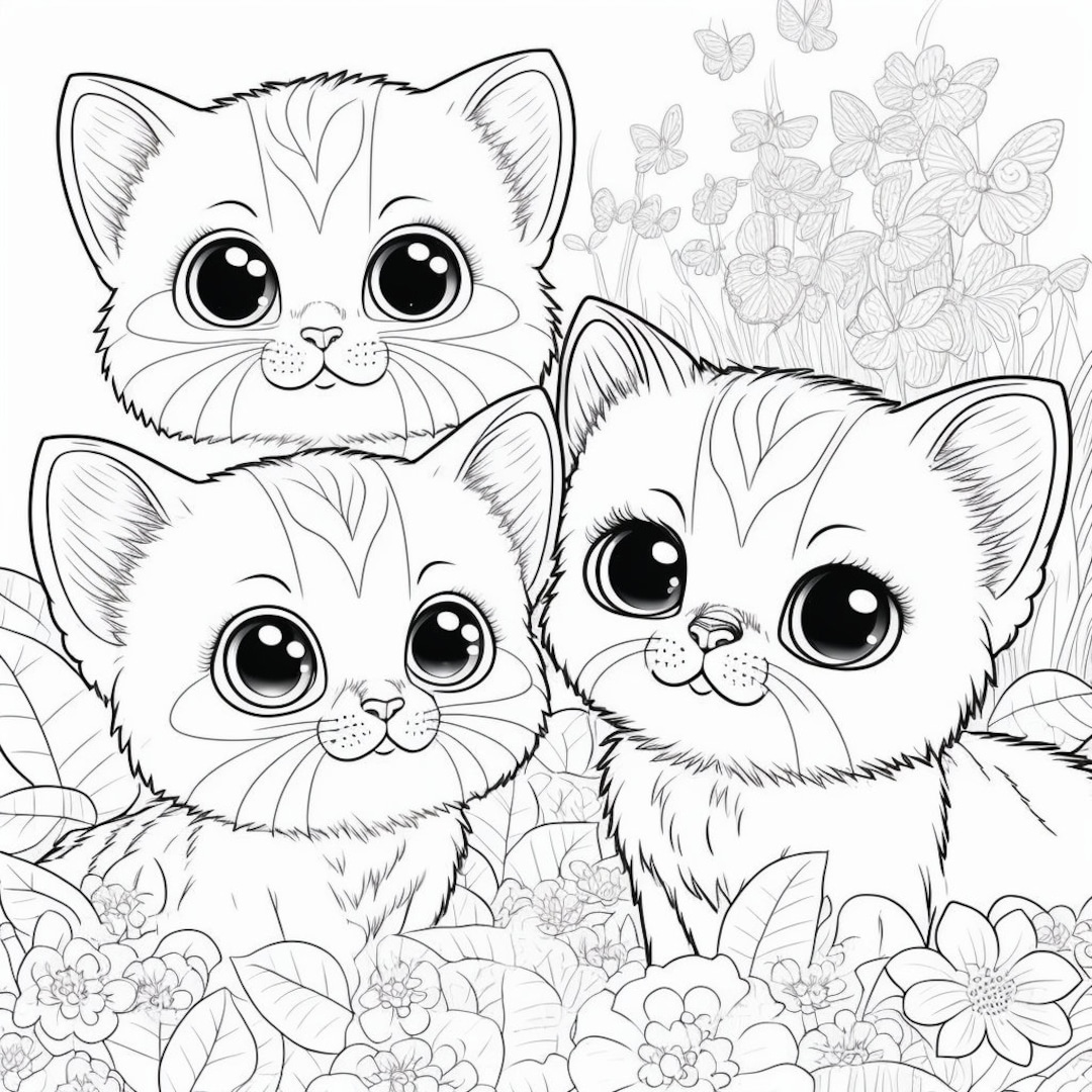 cat colouring pages